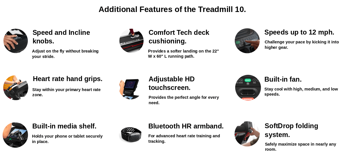 Features of the Bowflex Treadmill